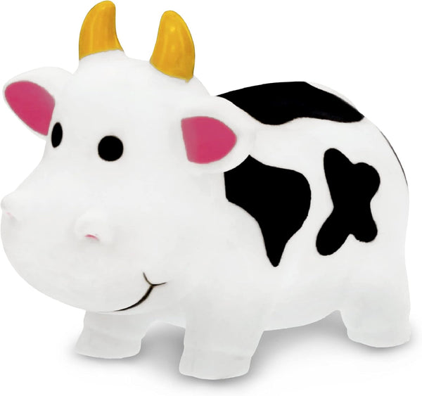 Dollibu Cow Bath Water Squirter Toy - Floating White Rubber Bath Toy,