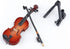 Dselvgvu Wooden Miniature Violin with Stand, Bow, and Case, Mini Musical Instrument Dollhouse Model Ornament Home