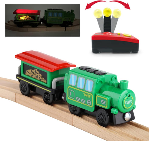HANQIAN Set Sets Battery Operated Locomotive Train for Wooden Train Track, Electric Remote Control Magnetic Vehicles