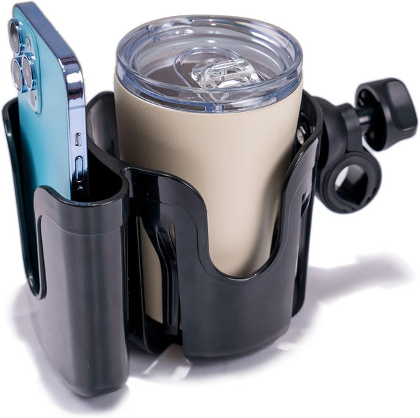 2 in 1 Universal Stroller Cup Holder Attachment, Wheelchair Cup Holder, Bike Cup Holder for Adult Bikes, Stroller Walker