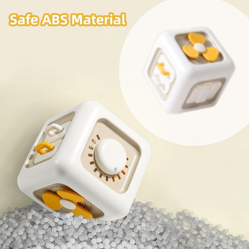 Montessori Fidget Toy Block - Educational Busy Cube 6 in 1 for Kids, Toddler Travel Toys for 3 Years Old Gift