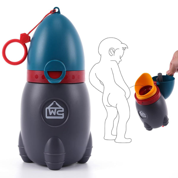 Portable Potty for Kids Leak-Proof Rocket Travel Urinal for Boys & Girls,