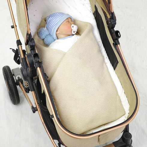 Neiwech 30 40 Inch Baby Blanket Boy Girl Cotton Knitted Soft Swaddling Receiving Baby Blankets for Newborn Toddler Crib