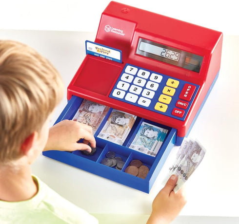 Counting 73 3+ Learning Resources Pretend & Play Calculator Cash Register with Canadian Currency, Classic Toy, Kids