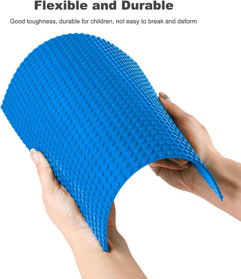 LVHERO Classic Baseplates for Building Bricks, 10" x 10", Pack of 16 (Blue)