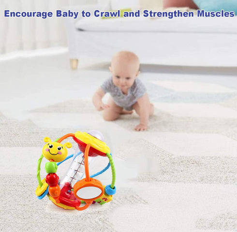 HOLA Baby Toys for 0-12 Months: Rattle Toys, Activity Ball, Shaker Grab Spin Crawling Toys for Infants