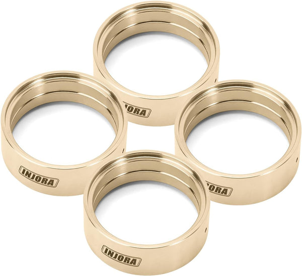 INJORA Brass Inner Beadlock Rings - 27g/pc 1.3" Wheel Weights for 1/24 1/18 RC Crawler Upgrade