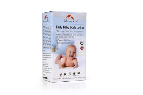 MOMMY CARE Organic Baby Body Lotion Organic Skin Cream for Babies Natural Moisturizing and Soothing Formula Great for Normal, Dry and Sensitive Skin with Calendula, Aloe Vera 120 ml/ 4.06 oz