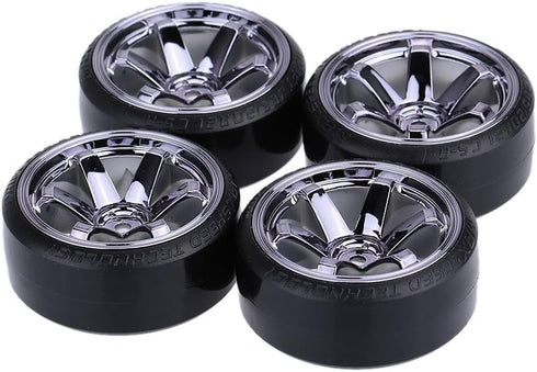 GoolRC 4PCS/Set Hard Tyre Replacement Drift Car Tires for Traxxas HSP Tamiya HPI Kyosho (Titanium)