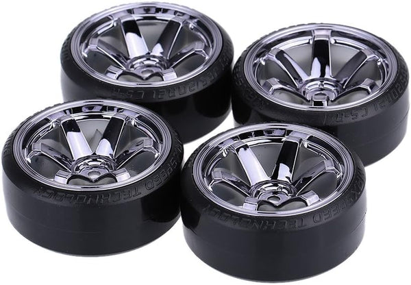 GoolRC 4PCS/Set Hard Tyre Replacement Drift Car Tires for Traxxas HSP Tamiya HPI Kyosho (Titanium)