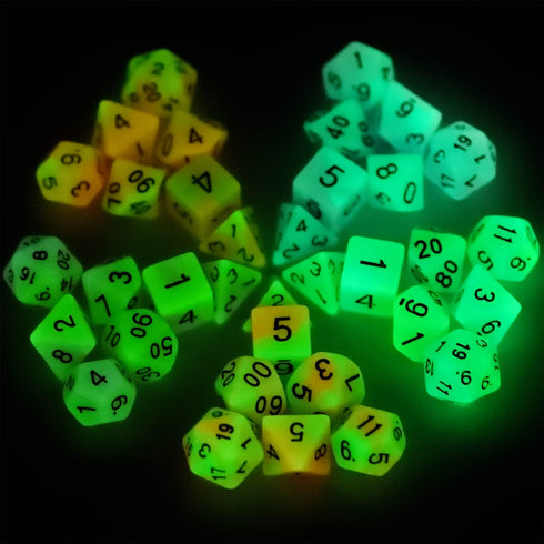 Glow in The Dark DND Dice Set, 11 x 7 Polyhedral Dice (77pcs) for Dungeons and Dragons Tabletop Role-Playing Games