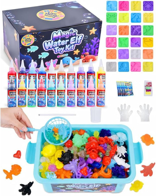 LiveThingYoung Magic Water Elf Toy Kit 20 Gels & 24 Molds Magic Gel