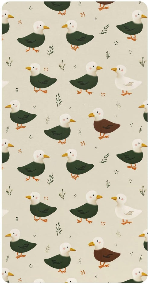 miaozhen Cotton Baby Crib Sheets Ultra Soft Naughty Jurassic Mallard Duck Playard Mattress