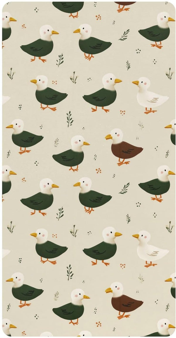 miaozhen Cotton Baby Crib Sheets Ultra Soft Naughty Jurassic Mallard Duck Playard Mattress