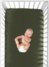 Sweet Jojo Designs Solid Dark Green Fitted Crib Sheet for Woodland Camo Collection, Baby or Toddler