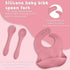 Silicone Baby Feeding Set,Baby Led Weaning Supplies Suction Divided Plates Adjustable Silicone Toddler Soft Bowl Spoons Forks Silicone Toddler Cup BPA Free(Pink & White 12 PACK) by TQONEP