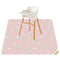 Splat Mat for Under High Chair/Arts/Crafts, 51" Anti-slip Food Splash Mat, Waterproof Floor Protector (Rainbow Pink)