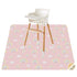 Splat Mat for Under High Chair/Arts/Crafts, 51" Anti-slip Food Splash Mat, Waterproof Floor Protector (Rainbow Pink)