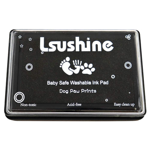 Ink Pad for Baby Footprint, Handprint, Paw Print, Non-Toxic Keepsake Stamp Pad, Perfect Baby Shower Gift (Black)