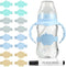 Fuutreo 16 Pcs Baby Bottle Labels for Daycare Labels Reusable Waterproof Silicone Name