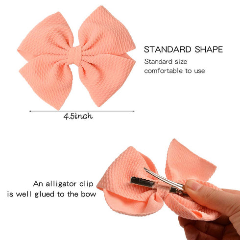 Prohouse 30 PCS Baby Girls Hair Bows Clips Barrettes, Waffle Hair Accessories with Alligator Clip for Toddlers, Kids