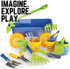 Set Liberty Imports Pull Along Garden Wagon and Gardening Tools Toy Play for Toddlers, Kids with Outdoor Tools, Plant