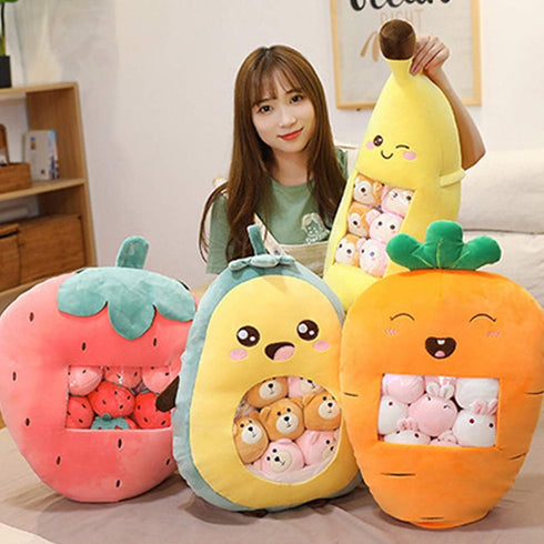 REFAHB Cute Throw Pillow Stuffed Banana Toys, Removable Fluffy Creative Gifts for Teens, Girls, Kids