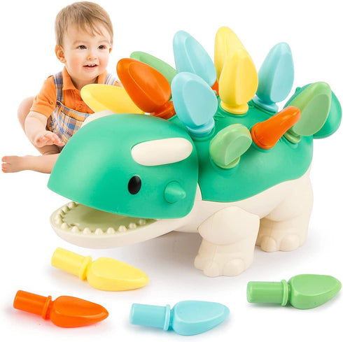 Hirger Montessori Toys for Baby 1-4 Years: Fine Motor Dinosaur Toys, Toddler Learning Educational Toys for Birthday Gift