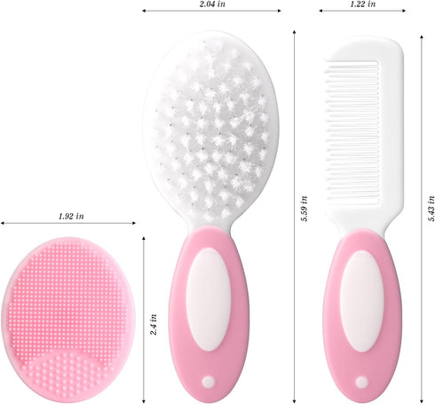 SetBaby Set 3 Set Set Set Baby Grooming Health Care Baby Brush Soft Bristles Piece Baby Care Baby Hair Brush and Comb