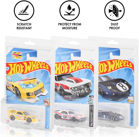 Baskiss 36 Pack Clear Protector Cases, Model Car Clamshell Display Case, Clear Protective Packs, Compatible with Hot