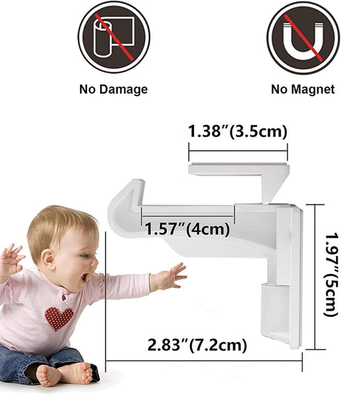 Pabesim 10 Pack Countertop Upgraded Invisible Baby Proofing Cabinet Latch Locks No Drilling or Tools Required, Strong