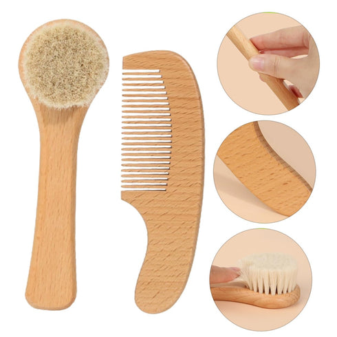 Set Newborn Hair Brush Gentle Bath Brush Scalp Bath Accessories Grooming Kit for Girls