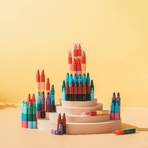 72 12 Gersoniel Pieces Stackable Crayons Stacking Buildable Crayons Colors Colorful Stackable Pencils Party Favors DIY