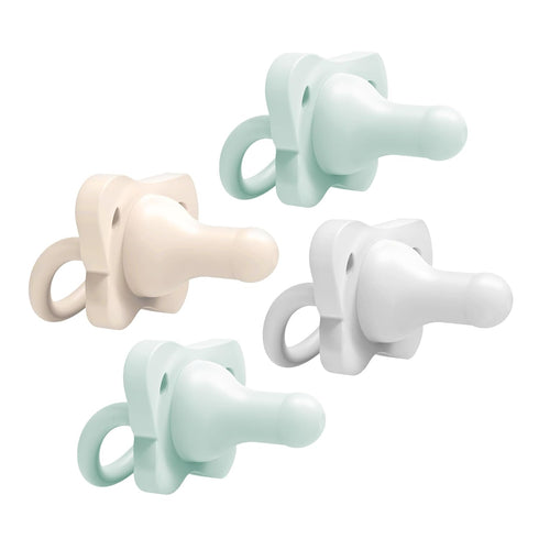 Dr. Brown's HappyPaci 100% Silicone Baby Pacifier, Contoured One-Piece Design, Gray, Green,