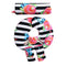 Infant Car Seat Head Support Set, Watercolor Floral and Black White Stripes,