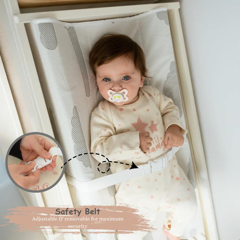 BaeBae Goods 2 Contoured Baby Changing Pad w/Waterproof Foam Mattress, Includes Soft, Removable & Washable Covers