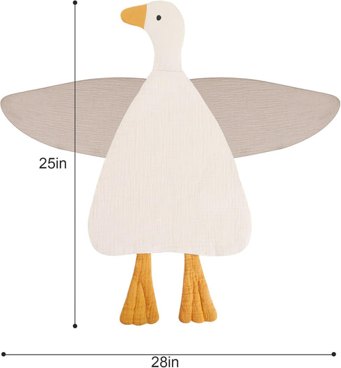 Baby Toys Lovey Blanket, Soft Duck Blankets for Newborn Essentials 0-6 Months, Sensory Security Blanket (White, Duck)