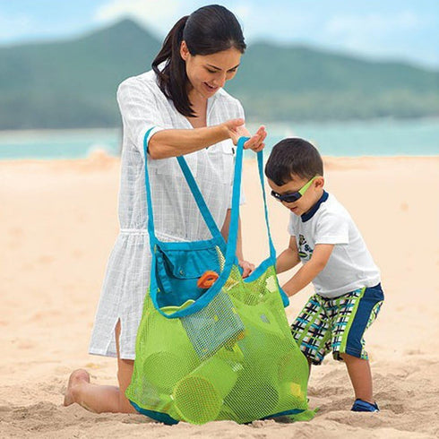 Extra Large Mesh Beach Sand Toy Bags, Foldable Totes Quick Dry Net Tote for Kids, Storage Picnic Backpack