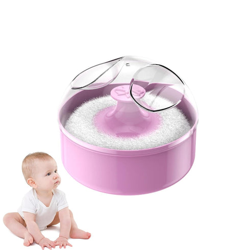 Generic Soft Powder Puff and Container - Body Dusting Powder Container with Puff | Clear Powder Dispenser | Empty