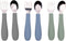 WeeSprout Toddler Utensils, 3 Forks & 3 Spoons, 18/8 Stainless Steel & Food Grade Silicone, Dishwasher Safe