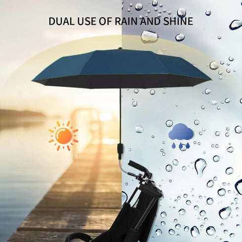 Nakazawa Clip-on Umbrella for Stroller Sunshade, Adjustable Steering Angle, Handle Included, Compact and Lightweight