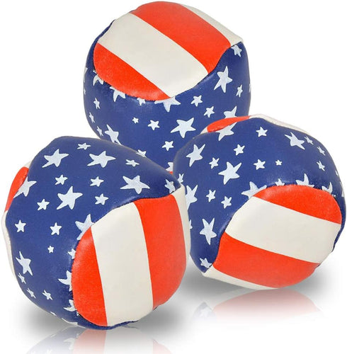ArtCreativity Patriotic Juggling Balls Set for Beginners, Set of 3, American Flag Juggle Ball Kit for Kids