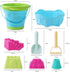 Egashow 8 Playset, 2 1 Set PCS Kids Collapsible Bucket Beach Sand Toys Sensory Portable Sandbox Digging Toys Including