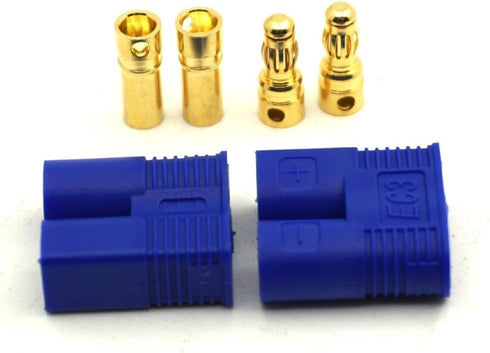 10 Pairs EC3 Battery Connector Plugs, 3.5mm Banana Plug Female Male Bullet Connector for RC ESC LIPO Battery