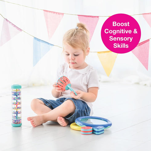 Set Set 1-3 Edushape First Birthday Gift - Baby Musical Instruments & Toddler Music - Music Toys Baby Gift Includes