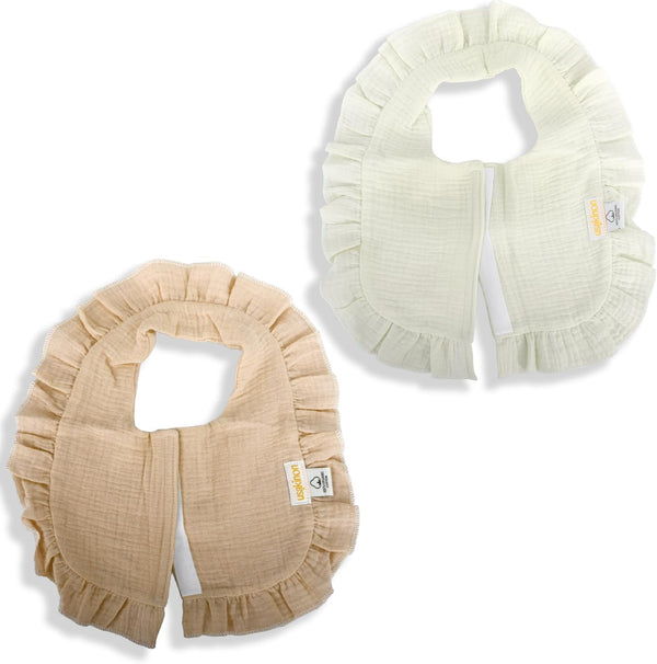usakinon 100% Organic Cotton Muslin Baby Bibs CPC & GOTS Certified, Front-Closure