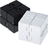2 Packs Infinity Cube Toys, Mini Infinity Cube Desk Toy for Stress Relief, ADHD Desk Toy for Adults (Black, White)
