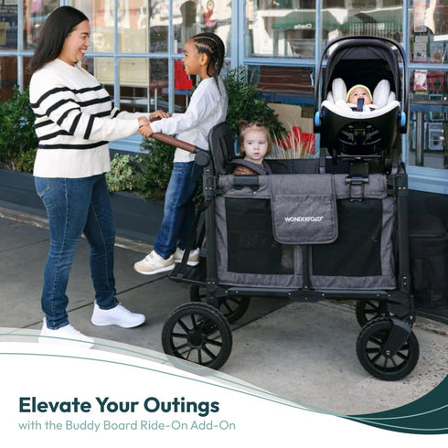 W2 WONDERFOLD Buddy Board Wagon Stroller Standing Board - Stand Up Attachment with Slip-Resistant Surface for Toddlers