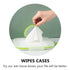 DOITOOL Portable Baby Wipes Box Green Refillable Travel Dispenser for Diaper Bag Stroller Hanging Outdoor Use Moisture