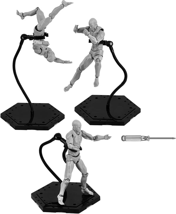 Yocoolfun 3 Pack Black Action Figure Stand,Action Figure Display Holder Stand Base,Compatible with